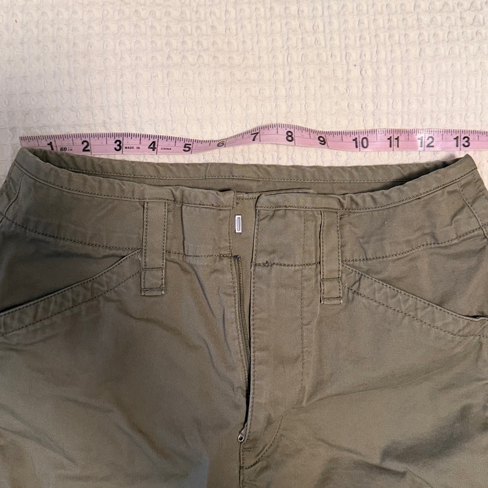 Abercrombie & Fitch Belted Barrel Pants Womens 25 Olive Green Loose Relaxed - Picture 4 of 7